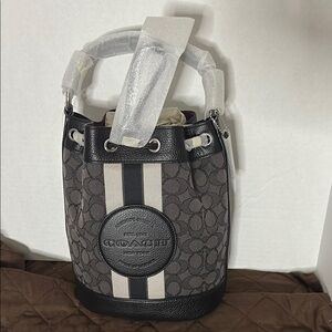 Coach Black and Gray Monogram Shoulder Bag